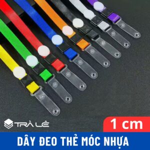 Dây đeo thẻ móc nhựa 1 cm nhiều màu