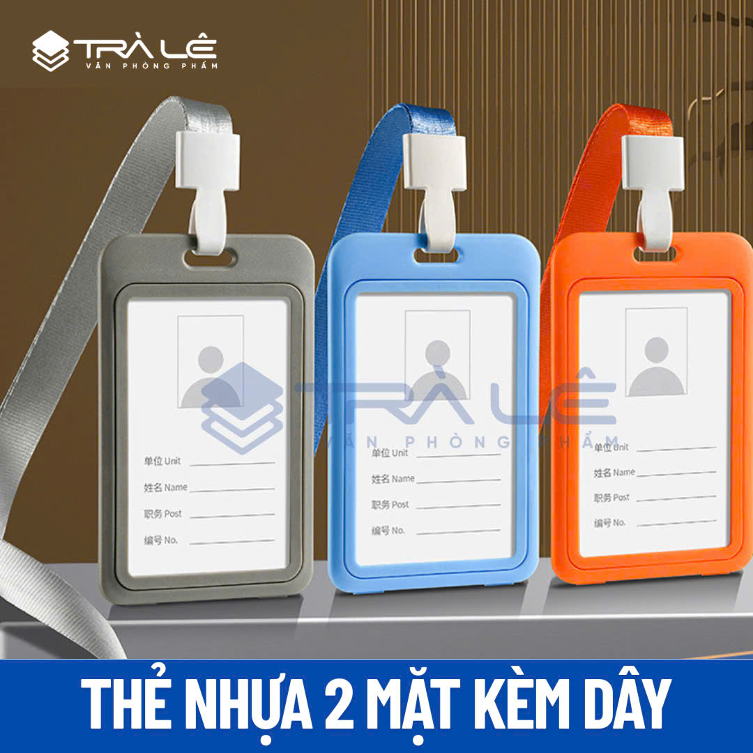 Thẻ nhựa 2 mặt kèm dây