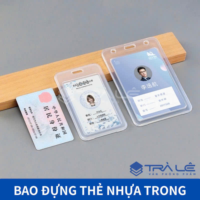 Bao đựng thẻ nhựa trong suốt 2 mặt