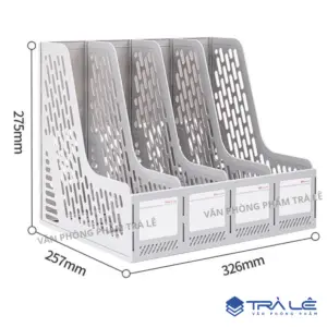 Giá để tài liệu 4 ngăn Deli 9846 bằng nhựa PP cao cấp, kích thước 326x257x275mm, giúp sắp xếp hồ sơ A4 gọn gàng, chuyên nghiệp và bền đẹp.