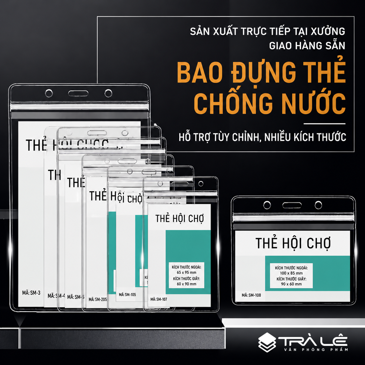 Bao Đựng Thẻ Chống Nước PVC Trong Suốt (Hộp 50 Chiếc)