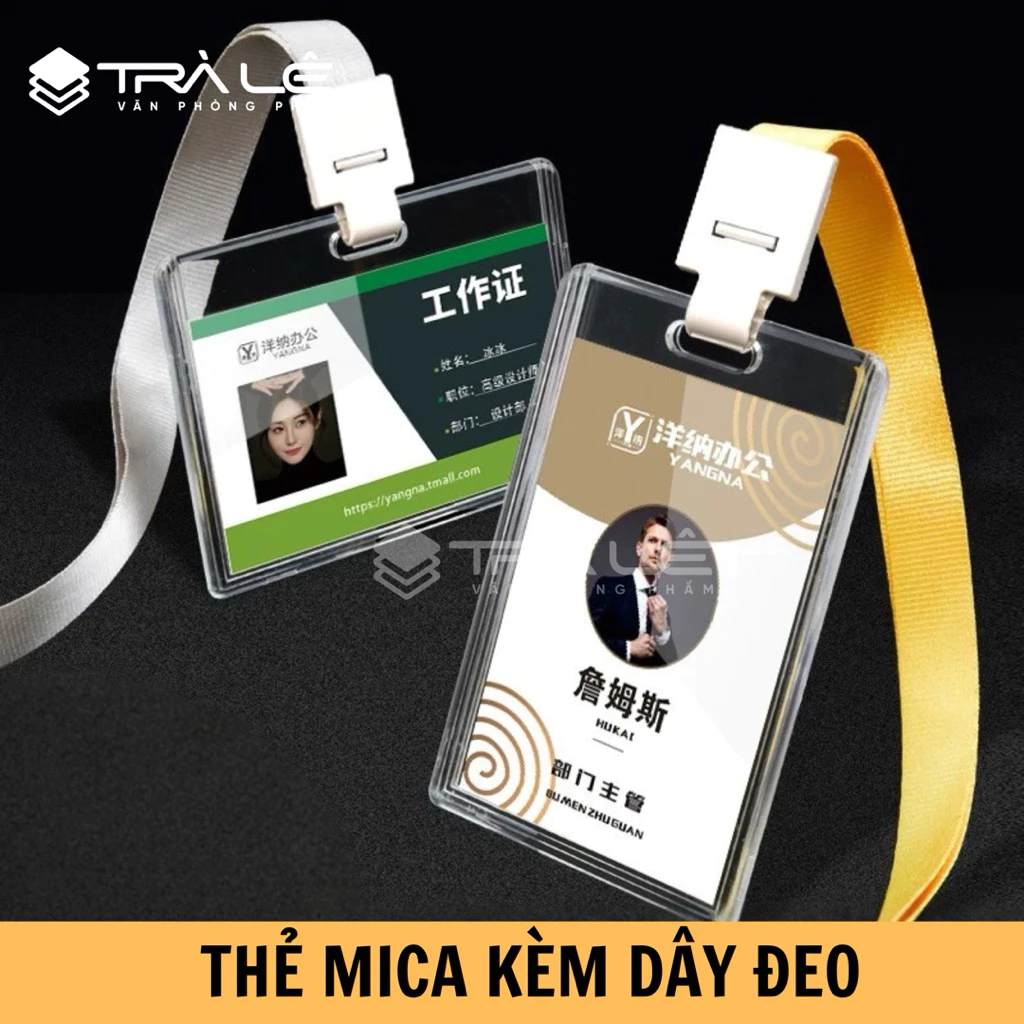 Bao Đựng Thẻ Nhựa Mica Kèm Dây Đeo 1.5cm UHMC