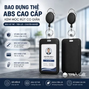 Bao đựng thẻ ABS kèm móc co rút 2 trong 1