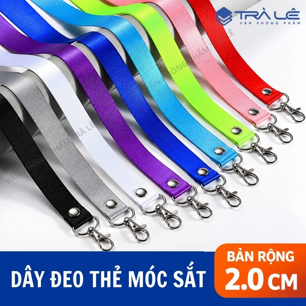 Dây đeo thẻ móc sắt 2 cm